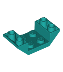 LEGO - Helling, omgekeerd 45 graden 4 x 2 dubbel met 2 x 2 uitsparing - Dark Turquoise | N - Thumbnail