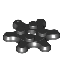 LEGO - Plaat, rond 2 x 2 tandwiel 6 tanden - Black | N - Thumbnail