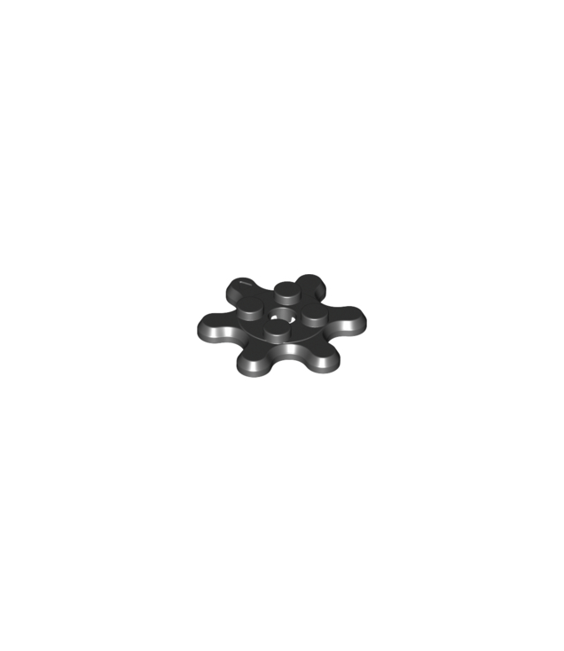 LEGO - Plaat, rond 2 x 2 tandwiel 6 tanden - Black | N