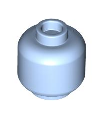 LEGO - Minifiguur-hoofd (egaal) - Bright Light Blue | N - Thumbnail