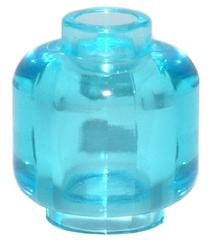 LEGO - Minifiguur-hoofd (egaal) - Trans-Light Blue | N - Thumbnail