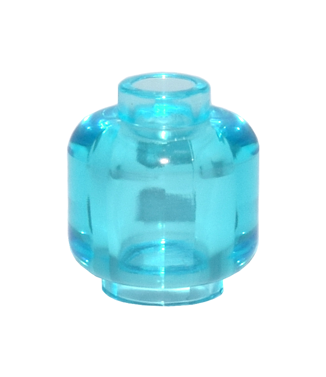 LEGO - Minifiguur-hoofd (egaal) - Trans-Light Blue | N