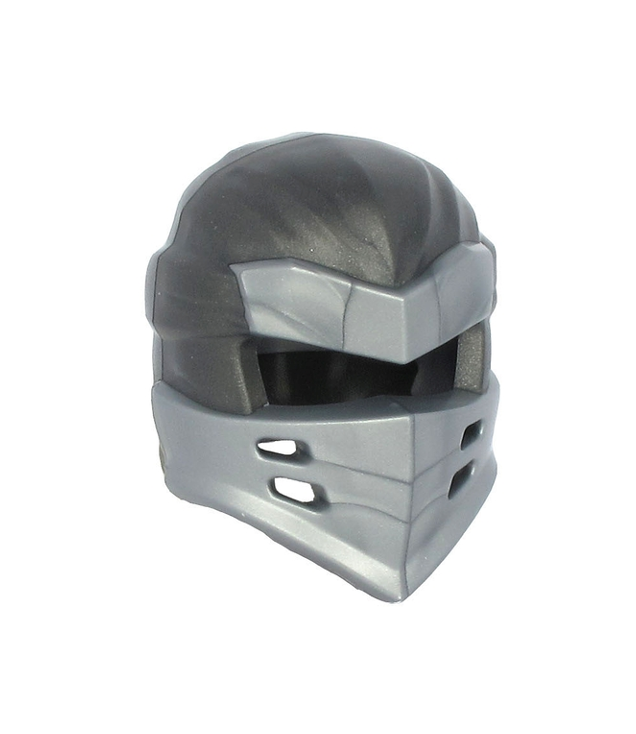 LEGO - Minifiguur-hoofddeksel Ninjago-type 7 met 4 openingen aan voorkant en zilverkleurig pantserpatroon - Pearl Dark Gray | N