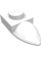 LEGO - Plaat, gemodificeerd 1 x 1 met horizontale tand - White | N - Thumbnail