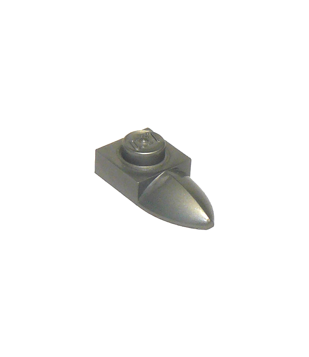 LEGO - Plaat, gemodificeerd 1 x 1 met horizontale tand - Flat Silver | N