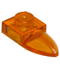 LEGO - Plaat, gemodificeerd 1 x 1 met horizontale tand - Trans-Orange | N - Thumbnail