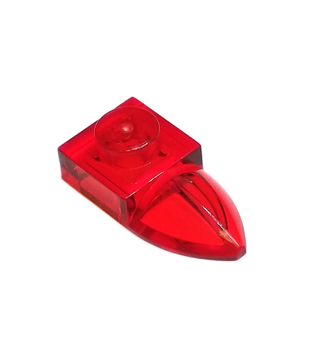 LEGO - Plaat, gemodificeerd 1 x 1 met horizontale tand - Trans-Red | N