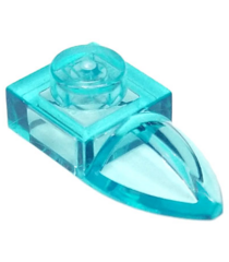 LEGO - Plaat, gemodificeerd 1 x 1 met horizontale tand - Trans-Light Blue | N - Thumbnail