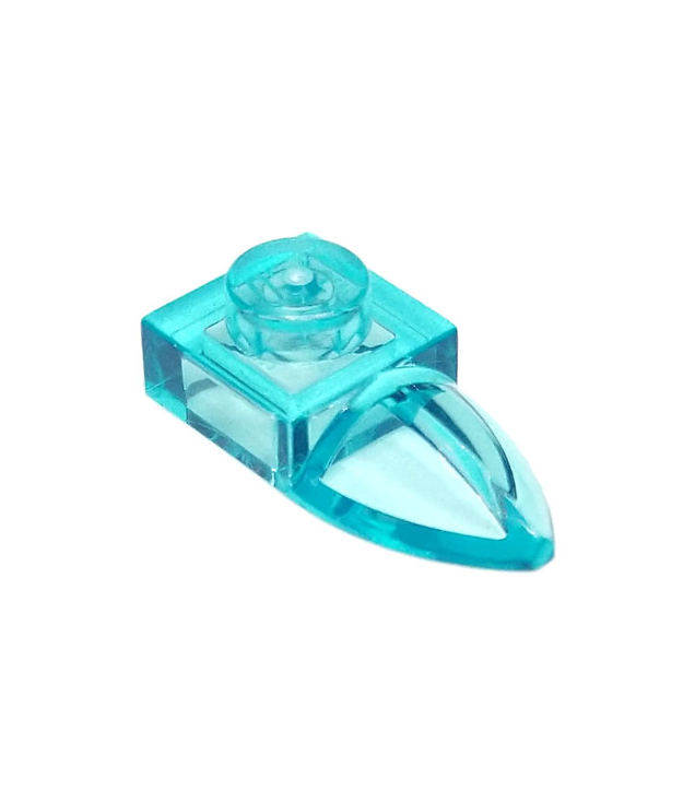 LEGO - Plaat, gemodificeerd 1 x 1 met horizontale tand - Trans-Light Blue | N