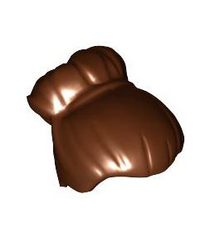 LEGO - Minifiguur-haar vrouw met grote hoge knot - Reddish Brown | N - Thumbnail