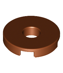 LEGO - Tegel, rond 2 x 2 met gat - Reddish Brown | N - Thumbnail