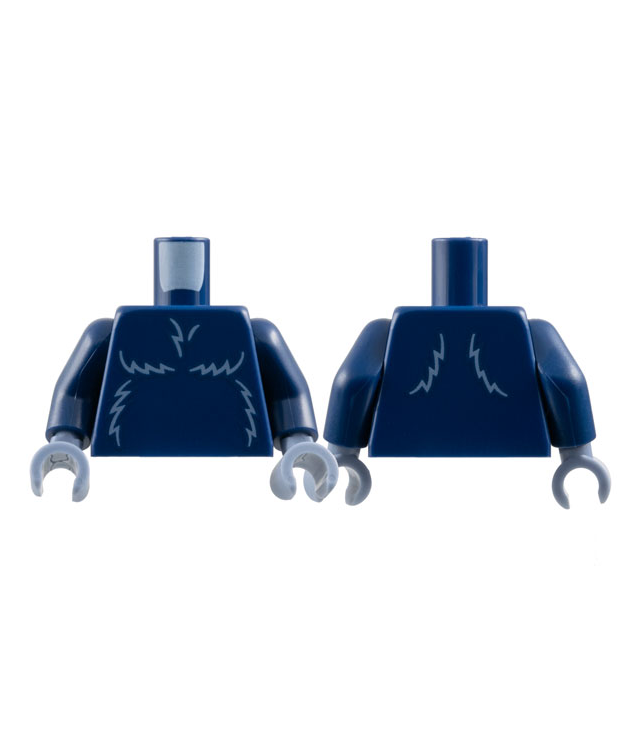 LEGO - Torso zandblauw bontlijnpatroon / donkerblauwe armen / zandblauwe handen - Dark Blue | N