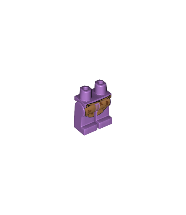LEGO - Heupen en benen met middel-nougat schortpatroon - Medium Lavender | N