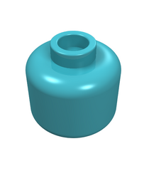 LEGO - Minifiguur-hoofd (egaal) – holle nop (3626c) - Medium Azure | N - Thumbnail