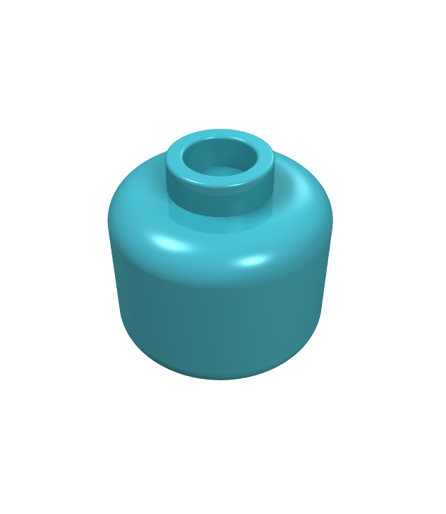 LEGO - Minifiguur-hoofd (egaal) – holle nop (3626c) - Medium Azure | N