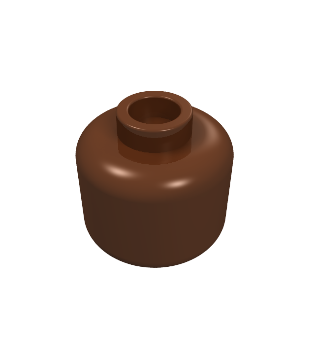 LEGO - Minifiguur-hoofd (egaal) – holle nop (3626c) - Reddish Brown | N