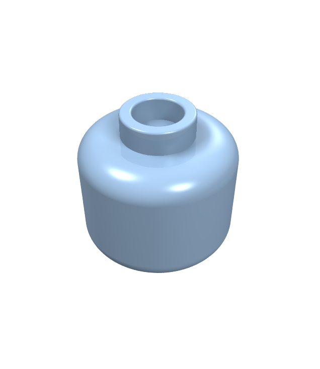 LEGO - Minifiguur-hoofd (egaal) – holle nop (3626c) - Bright Light Blue | N