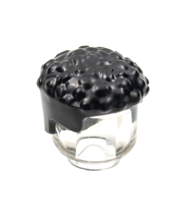 LEGO - Minifiguur-haar man, opgerold met rechte zijkanten - Black | N