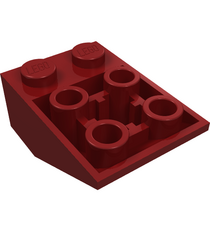 LEGO - Helling, omgekeerd 33 graden graden 3 x 2 met vlakke onderpen en verbindingen tussen noppen - Dark Red | N - Thumbnail