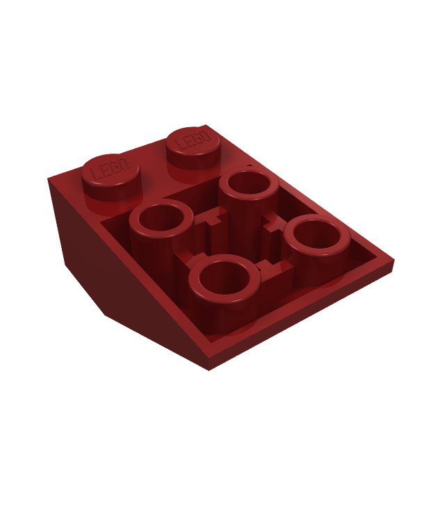 LEGO - Helling, omgekeerd 33 graden graden 3 x 2 met vlakke onderpen en verbindingen tussen noppen - Dark Red | N