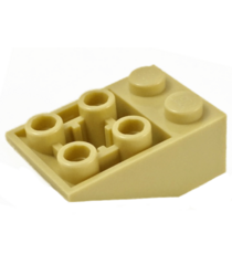 LEGO - Helling, omgekeerd 33 graden graden 3 x 2 met vlakke onderpen en verbindingen tussen noppen - Tan | N - Thumbnail