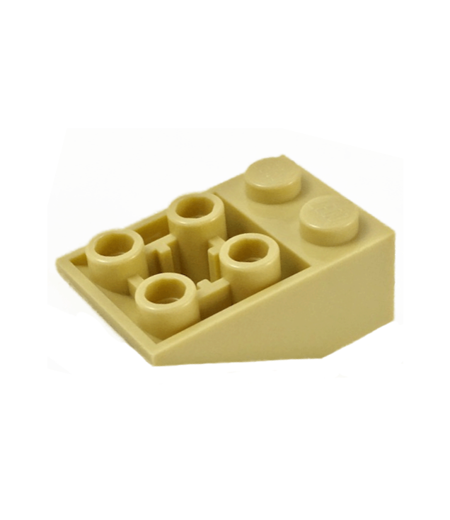 LEGO - Helling, omgekeerd 33 graden graden 3 x 2 met vlakke onderpen en verbindingen tussen noppen - Tan | N