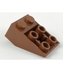 LEGO - Helling, omgekeerd 33 graden graden 3 x 2 met vlakke onderpen en verbindingen tussen noppen - Reddish Brown | N - Thumbnail