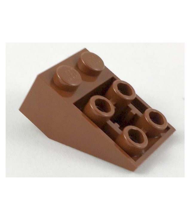 LEGO - Helling, omgekeerd 33 graden graden 3 x 2 met vlakke onderpen en verbindingen tussen noppen - Reddish Brown | N