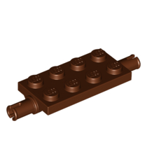 LEGO - Plaat, gemodificeerd 2 x 4 met pinnen en dunne schuine steunen - Reddish Brown | N - Thumbnail