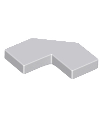 LEGO - Tegel, gemodificeerd facet 2 x 2 - Light Bluish Gray | N - Thumbnail