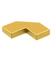 LEGO - Tegel, gemodificeerd facet 2 x 2 - Metallic Gold | N - Thumbnail