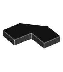 LEGO - Tegel, gemodificeerd facet 2 x 2 - Black | N - Thumbnail