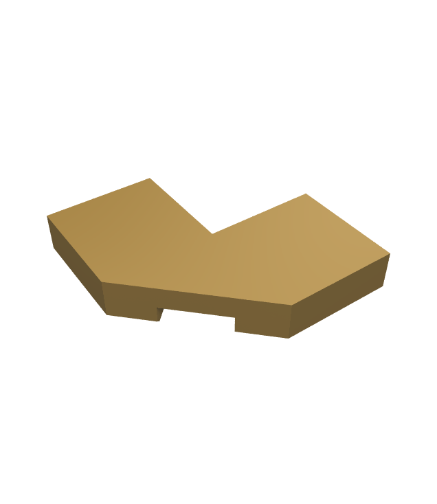 LEGO - Tegel, gemodificeerd facet 2 x 2 - Pearl Gold | N