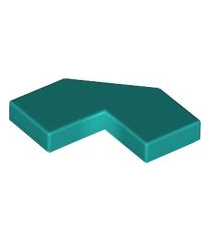 LEGO - Tegel, gemodificeerd facet 2 x 2 - Dark Turquoise | N - Thumbnail