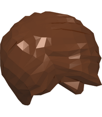 LEGO - Minifiguur-haar kort warrig met zijscheiding - Reddish Brown | N - Thumbnail