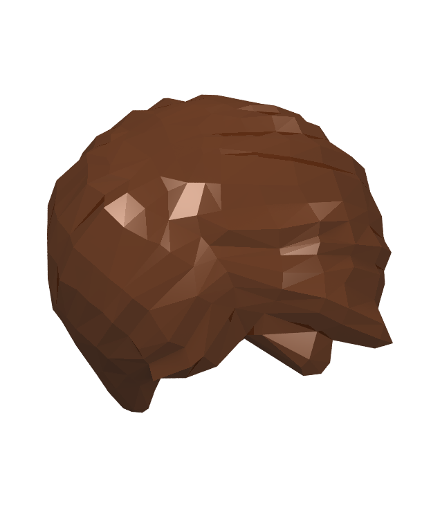 LEGO - Minifiguur-haar kort warrig met zijscheiding - Reddish Brown | N