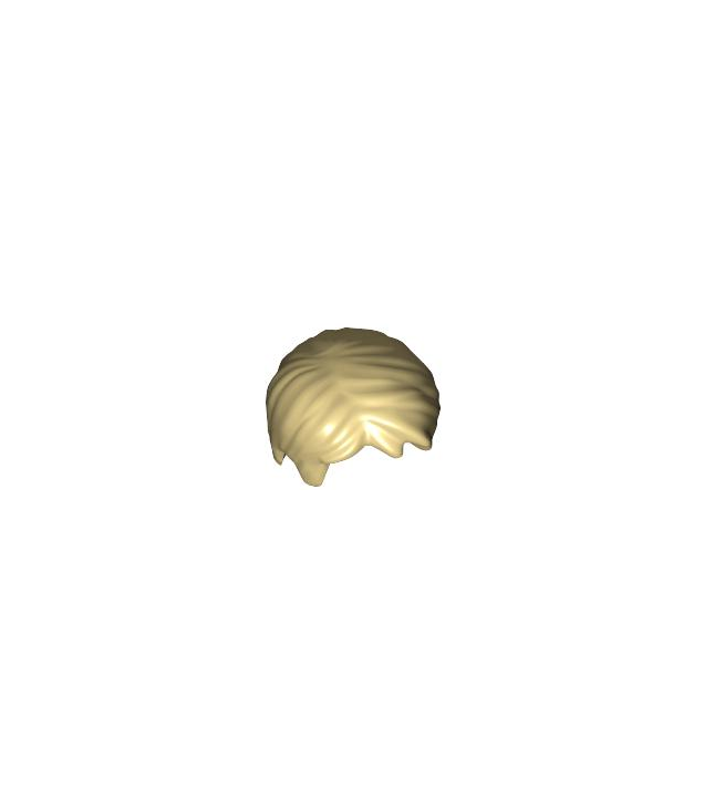 LEGO - Minifiguur-haar kort warrig met zijscheiding - Tan | N