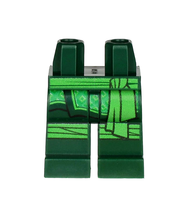 LEGO - Heupen en benen met groene tuniekrand, felgroene sjerp en kniebandages - Dark Green | N