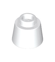 LEGO - Kegel 1 1/6 x 1 1/6 x 2/3 (fez) - White | N - Thumbnail