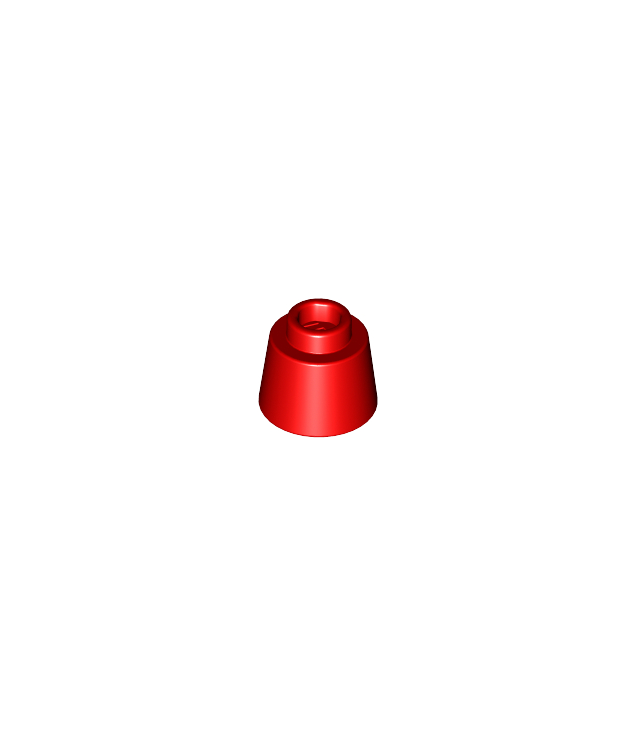 LEGO - Kegel 1 1/6 x 1 1/6 x 2/3 (fez) - Red | N
