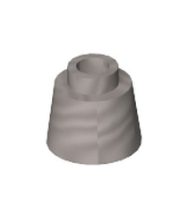 LEGO - Kegel 1 1/6 x 1 1/6 x 2/3 (fez) - Flat Silver | N - Thumbnail