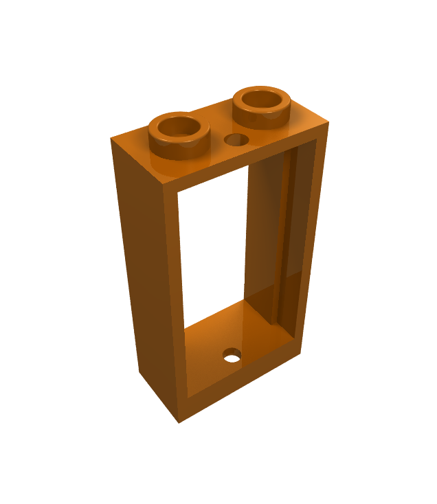 LEGO - Raam 1 x 2 x 3 vlakke voorzijde - Dark Orange | N