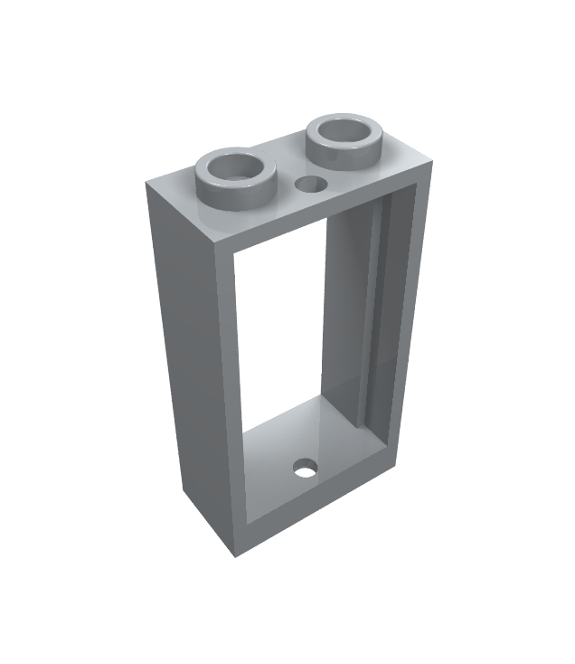LEGO - Raam 1 x 2 x 3 vlakke voorzijde - Light Bluish Gray | N