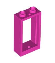 LEGO - Raam 1 x 2 x 3 vlakke voorzijde - Dark Pink | N - Thumbnail