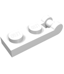 LEGO - Plaat, gemodificeerd 1 x 2 met staaf-handgreep aan uiteinde - White | N - Thumbnail