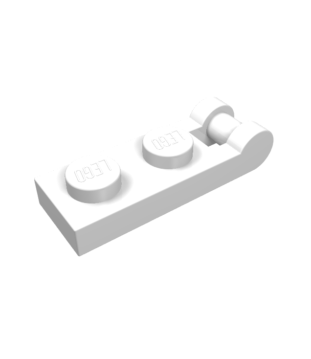 LEGO - Plaat, gemodificeerd 1 x 2 met staaf-handgreep aan uiteinde - White | N