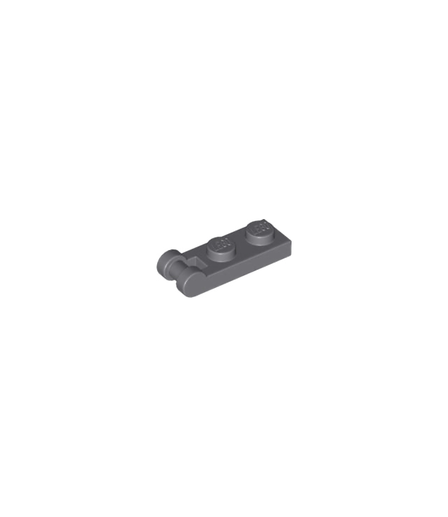 LEGO - Plaat, gemodificeerd 1 x 2 met staaf-handgreep aan uiteinde - Dark Bluish Gray | N