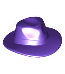 LEGO - Minifiguur-hoed breedgerand (Outback / Fedora-stijl) - Dark Purple | N - Thumbnail