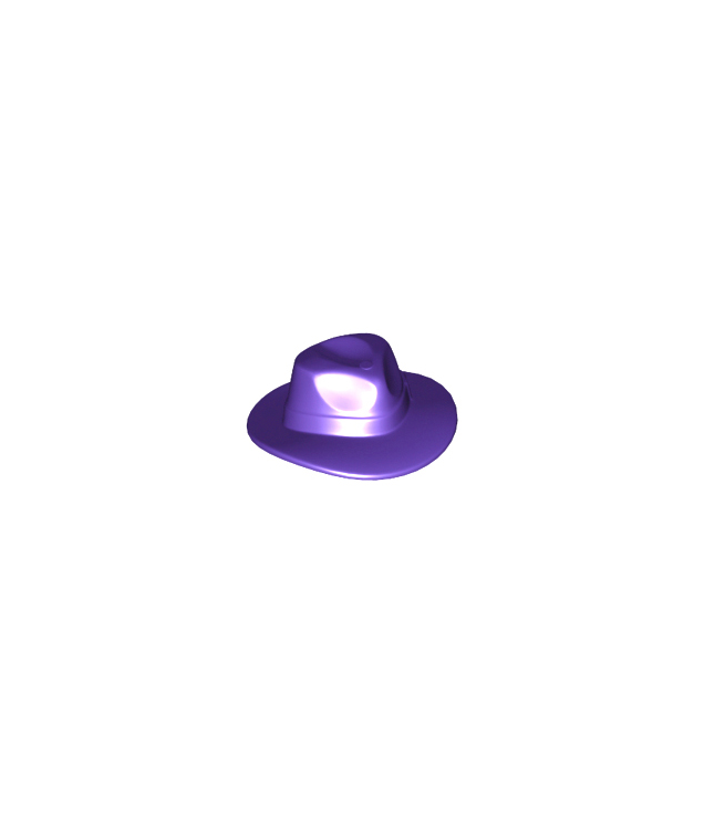 LEGO - Minifiguur-hoed breedgerand (Outback / Fedora-stijl) - Dark Purple | N