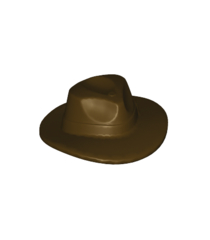LEGO - Minifiguur-hoed breedgerand (Outback / Fedora-stijl) - Dark Brown | N - Thumbnail
